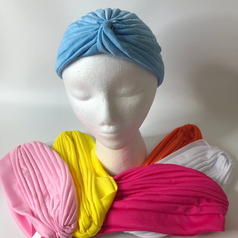 6 Pack Assorted Colors Women's Stretchy Turban Head Coverings